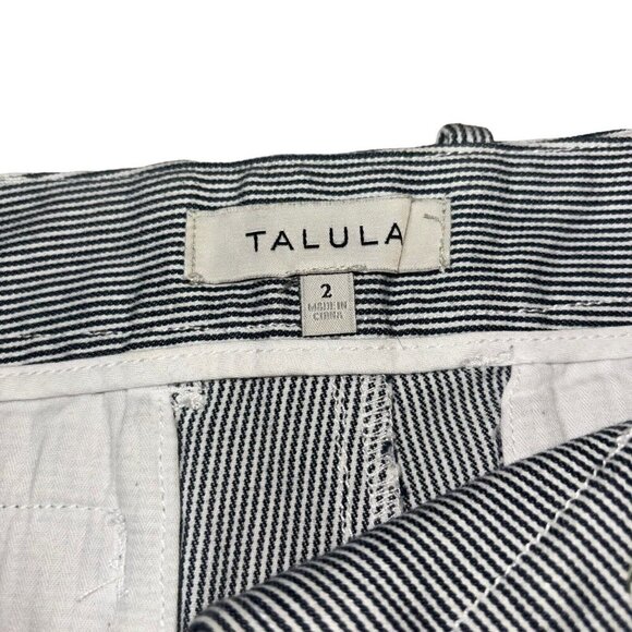 Talula Women's Size 2 Denim Shorts Striped w. Beltloops Cotton Blend Preppy - Picture 3 of 5